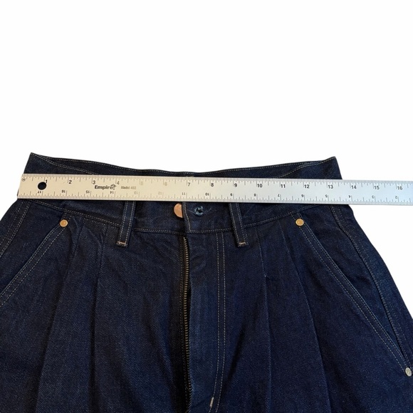 Goldsign Wide-Leg Pleated Denim Trousers | Made in USA, Size 26 - Picture 12 of 14